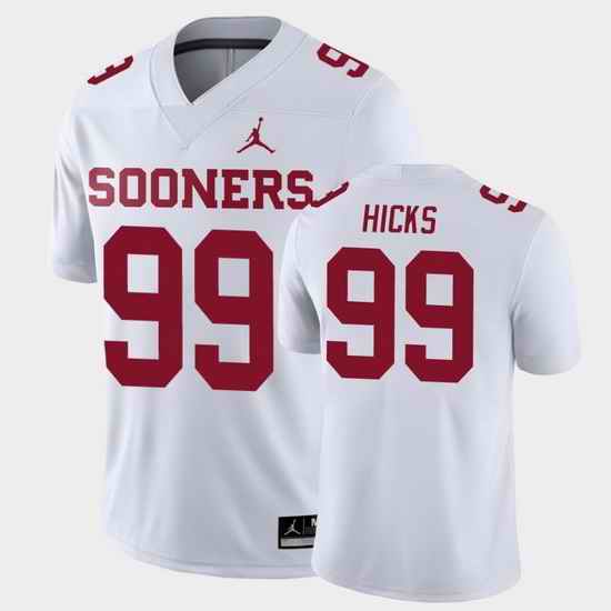 Men Oklahoma Sooners Marcus Hicks College Football White Game Jersey